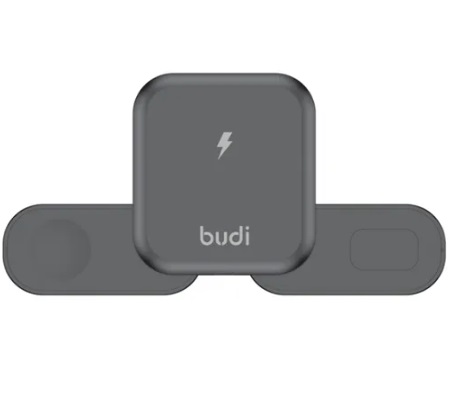 شارژر بی سیم بودی 20 وات سه کاره مدل Budi WL4500B با گارانتی ۱۸ ماهه شرکتی (۶ ماه تعویض)