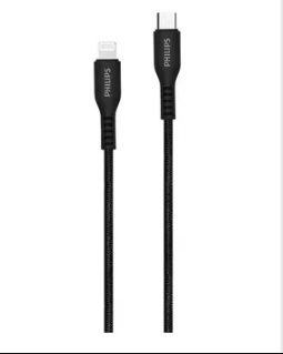 کابل 1.2 متری USB-C به لایتنینگ فیلیپس مدل Philips DLC8731B با گارانتی 12 ماهه شرکتی