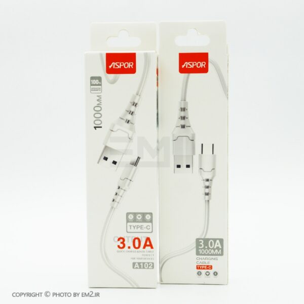 کابل Typec یک متری Aspor مدل A102 فست اورجینال