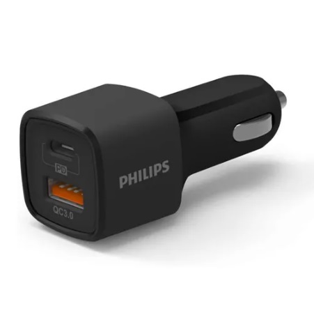 شارژر فندکی سریع فیلیپس 18Wوات مدل Philips DLP2558 با گارانتی 12 ماهه شرکتی