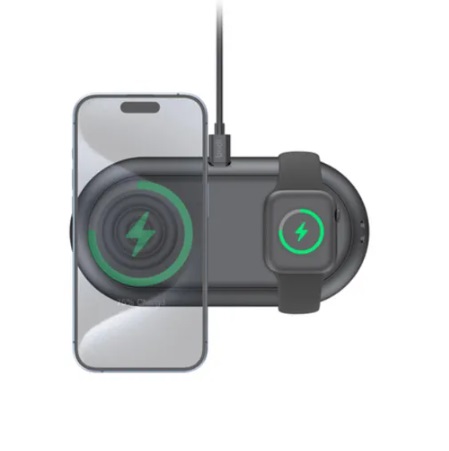 شارژر بی سیم بودی 15 وات سه کاره مدل Budi WL566B با گارانتی ۱۸ ماهه شرکتی (۶ ماه تعویض)