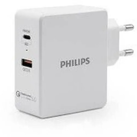 شارژر دیواری سریع 45W فیلیپس دو پورت مدلPhilips DLP2509 با گارانتی 12 ماهه شرکتی