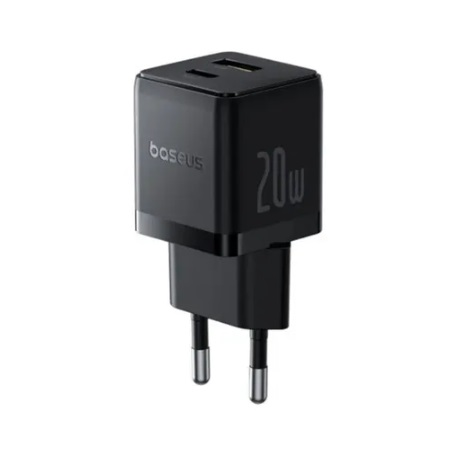 شارژر دیواری 20 وات باسئوس مدل Baseus Palm Fast Charger C+U 20W EU با گارانتی 24 ماهه شرکتی